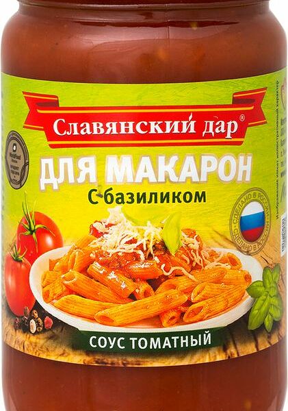 Соус томатный Славянский Дар для макарон с базиликом, 360г