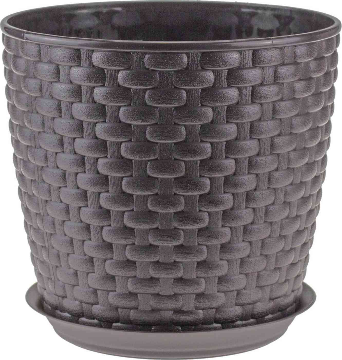 

Кашпо Idea Ротанг с поддоном коричневый 21 см