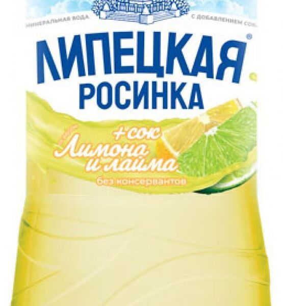 Вода минеральная Липецкая росинка газированная со вкусом лимона и лайма 1.5 л