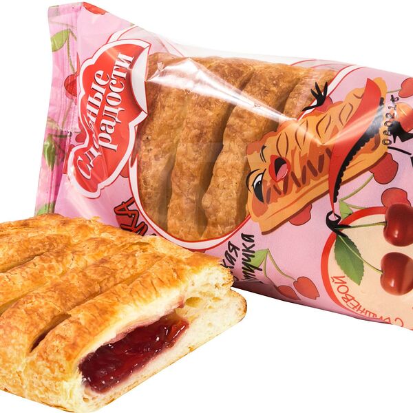 Слойка Сдобные Радости с вишневой начинкой 90г