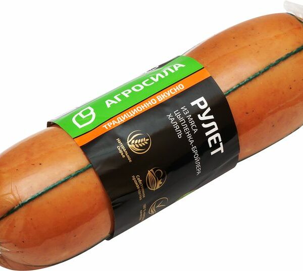 Рулет из мяса цыпленка-бройлера Агросила запеченный халяль, 600г