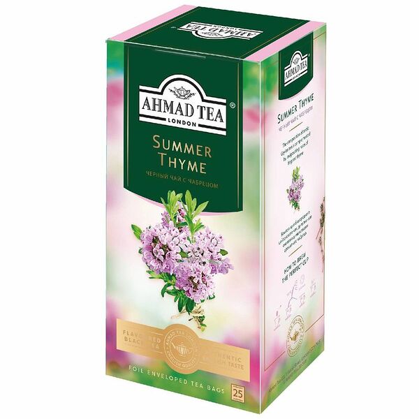 Чай Ahmad Tea Summer Thyme чёрный с чабрецом в пакетиках, 25х1.5г