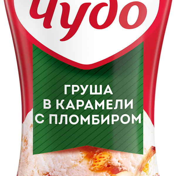 Йогурт питьевой ЧУДО Груша в карамели с пломбиром 1,9%, без змж, 260г