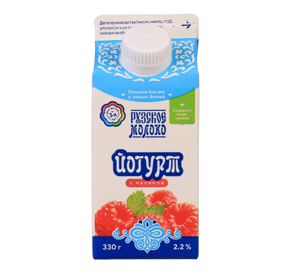 

Йогурт питьевой Рузское молоко с малиной 2.2% 330 г