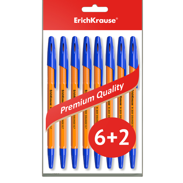 Ручка шариковая Erich Krause R-301, 8 шт
