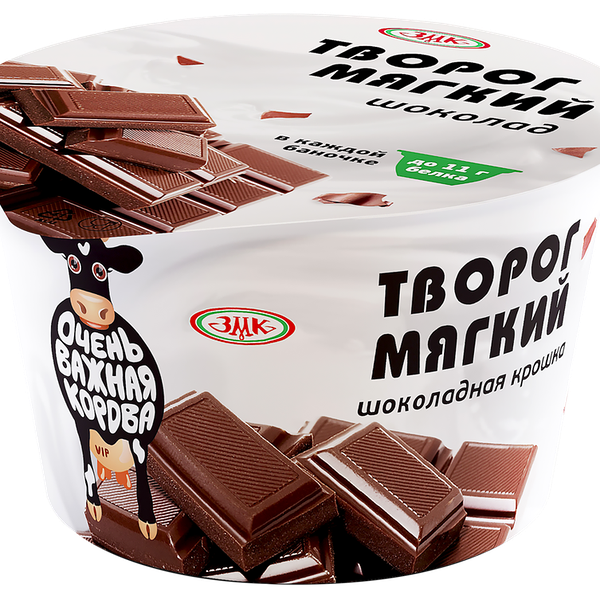 Творог Очень важная корова мягкий, шоколадная крошка 4,2%