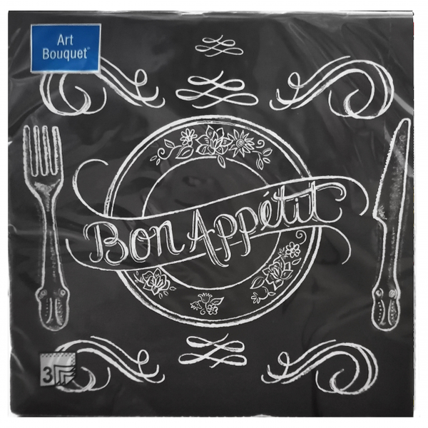 Салфетки 3-х слойные 20 листов, 33х33 см