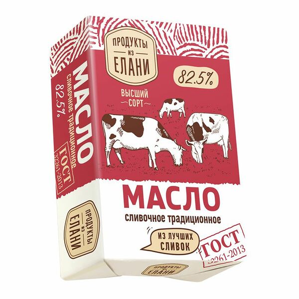 Масло сливочное Продукты из Елани традиционное 82.5%