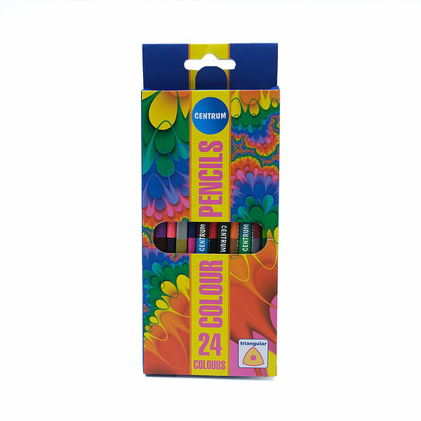 87710 Карандаши цветные деревянные двусторонние 12 штук, 24 цвета, Centrum