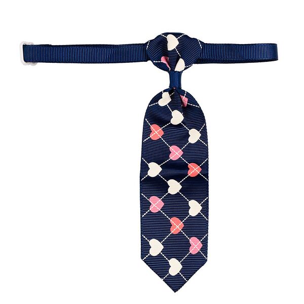 Галстук синий с сердечками