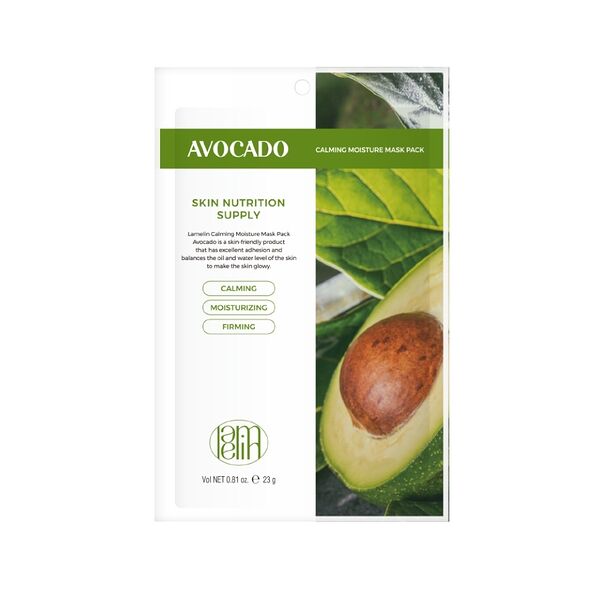 Маска для лица Lamelin тканевая увлажняющая авокадо 23г, Республика Корея