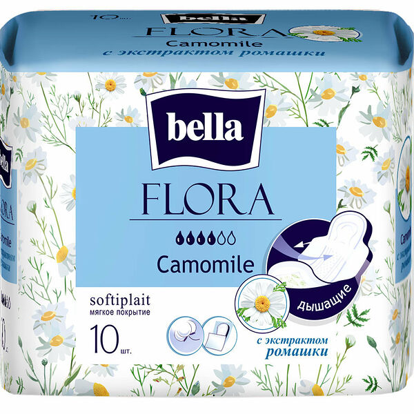 Прокладки гигиенические Bella Flora с экстрактом ромашки 10 шт
