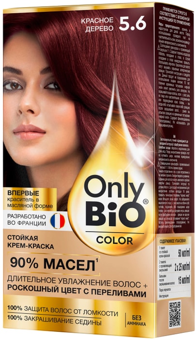 

Крем-краска для волос стойкая Only Bio Color 5.6 Красное дерево 115 мл