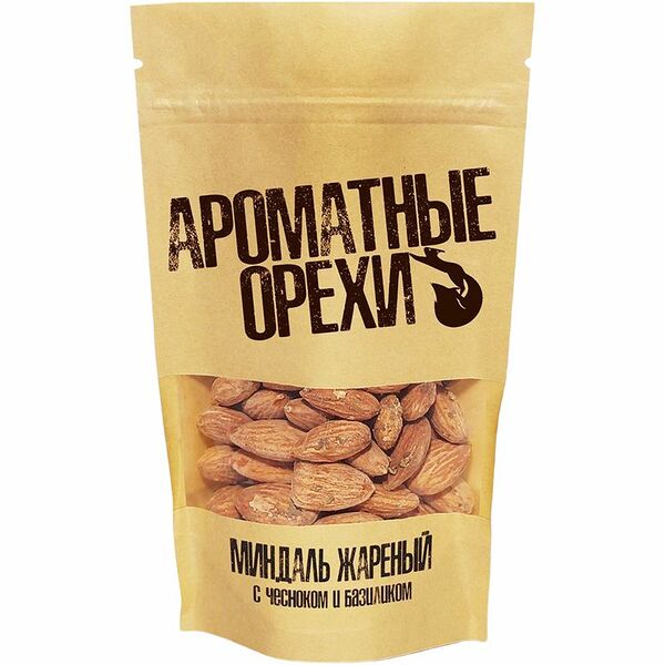 Миндаль жареный Ароматные орехи с чесноком и базиликом 113г
