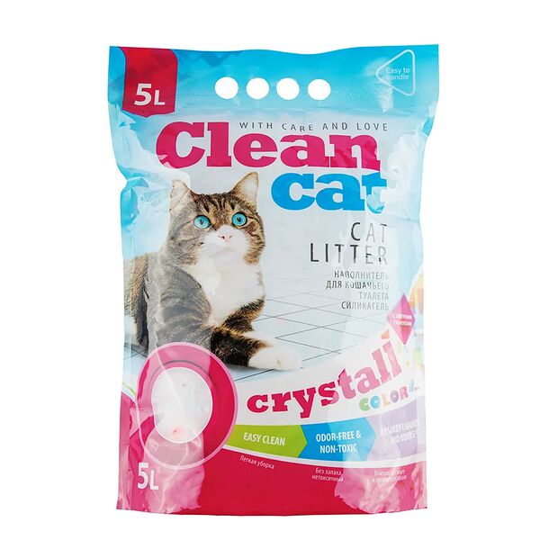 Crystall Color наполнитель для кошачьего туалета, силикагелевый, впитывающий, цветной микс
