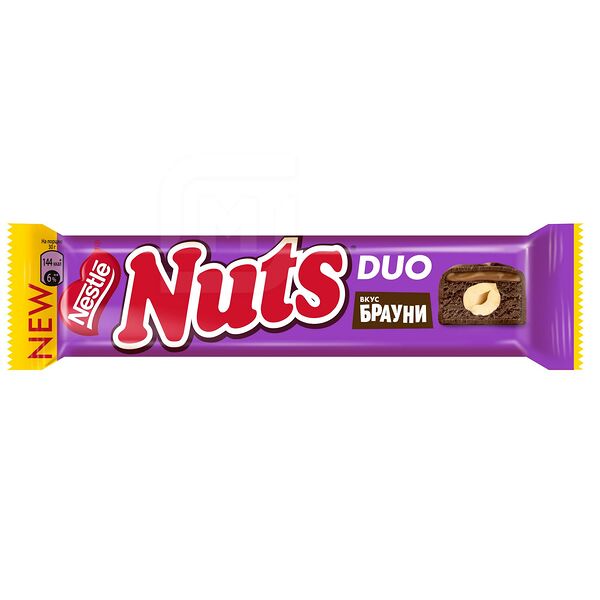 Батончик Nuts Duo шоколадный с фундуком брауни