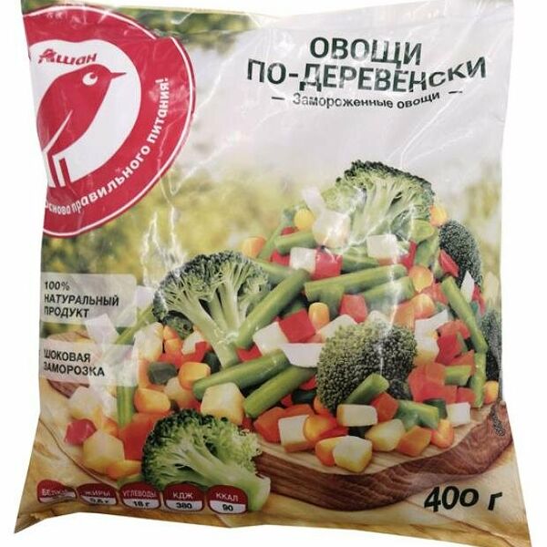 Смесь овощная АШАН Красная птица по-деревенски замороженные