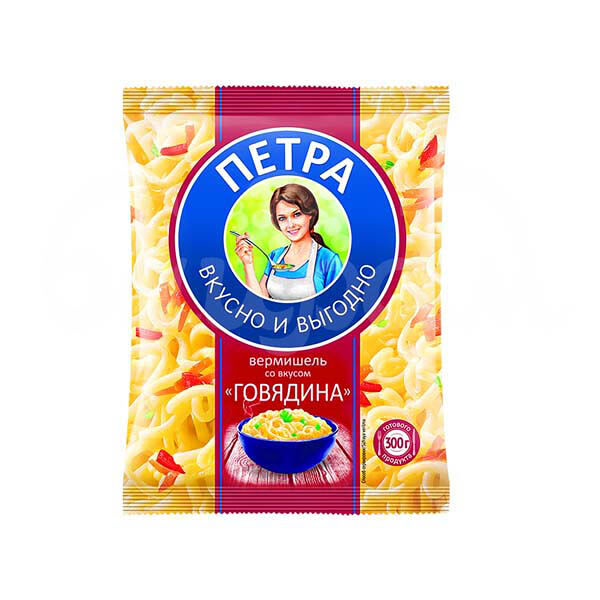 Вермишель б/п Петра 50гр Вкус говядины пакет