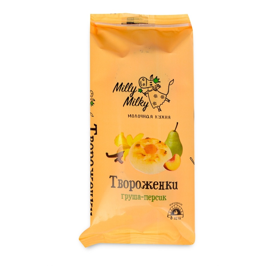 

Твороженки Milly Milky груша-персик 9%, БЗМЖ 120 г