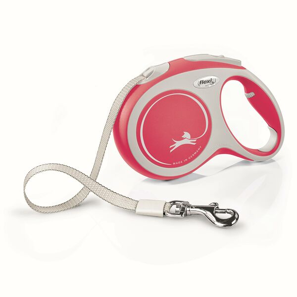 Рулетка Flexi New Line Comfort L до 60 кг (5 м лента) красный