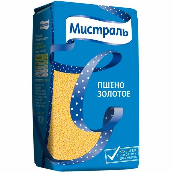 Пшено Мистраль Золотое шлифованное, 900г