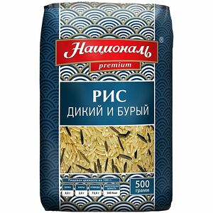 Смесь Националь бурый и дикий рис 500г