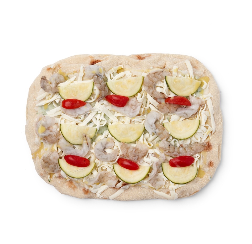 

Пицца Дальрыбпром с креветкой и цукини в йогуртовом соусе со свежим огурцом 430 г, Россия