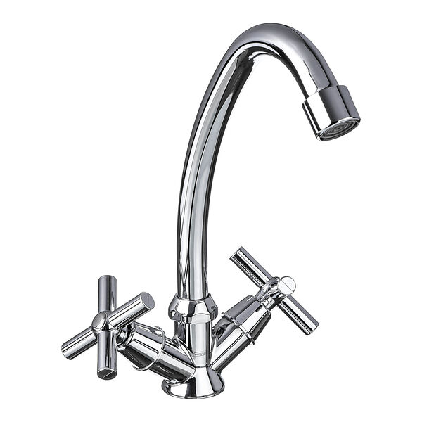 Союзкран смеситель для кухни, поворотный излив 20см, керам. кран-буксы 1/2, хром, цинк, sk01-t217