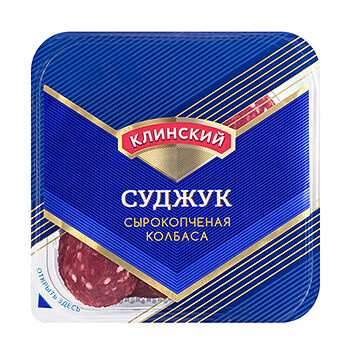 Колбаса сырокопчёная полусухая Суджук Клинский, нарезка