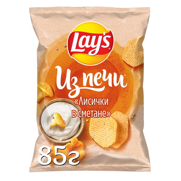 Чипсы картофельные Lay's Из печи Лисички в сметане, 85 г