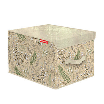 Кофр для хранения Hausmann растительный принт/бежевый 30x40x25см, Китай