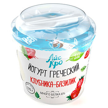 Йогурт греческий - клубника-базилик ТМ Айс Кро