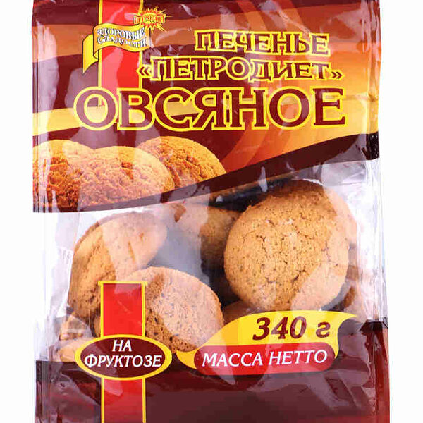 Печенье Петродиет овсяное на фруктозе
