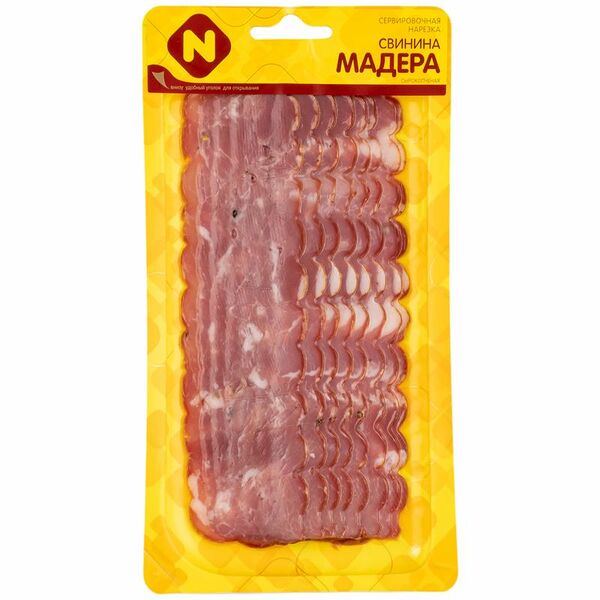 Свинина ОСТАНКИНО Мадера сырокопченая нарезка 