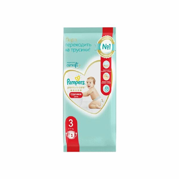 Подгузники-трусики Pampers Premium Care Pants размер 3 6-11 кг 2 шт