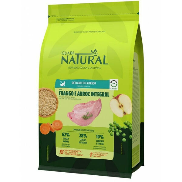 Guabi Natural Guabi Natural Cat Sterilised сухой корм для взрослых стерилизованных и кастрированных котов и кошек, с цыпленком и коричневым рисом 500 г