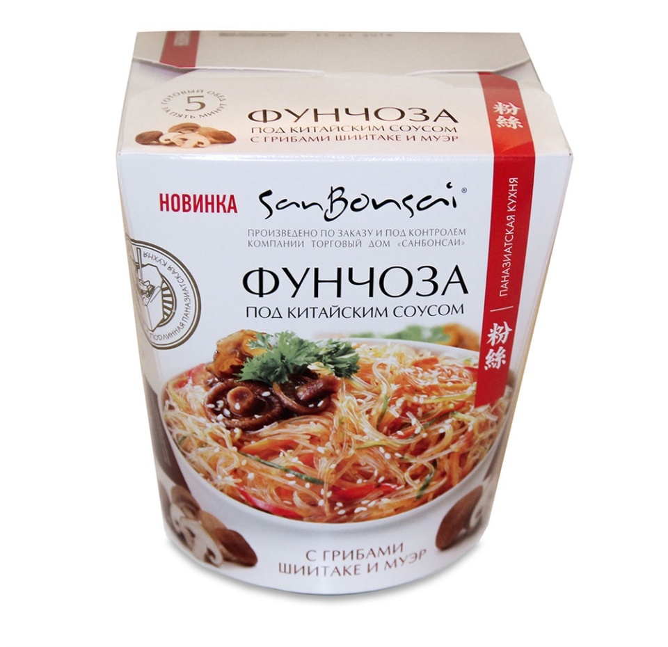 

Вермишель SanBonsai фунчоза под китайским соусом с грибами шиитаке и муэр 120 г