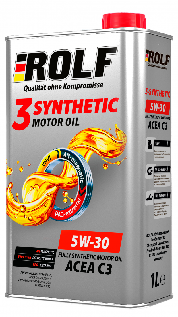 

Масло моторное Rolf 3-Synthetic 5W-30 синтетическое