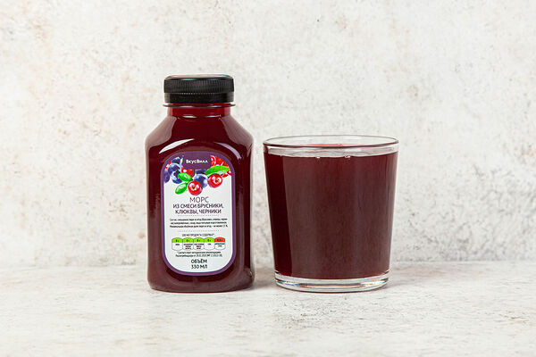 Морс брусника,клюква,черника 0,33, кафе