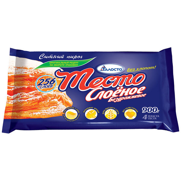 Тесто слоеное Талосто Без хлопот бездрожжевое замороженное