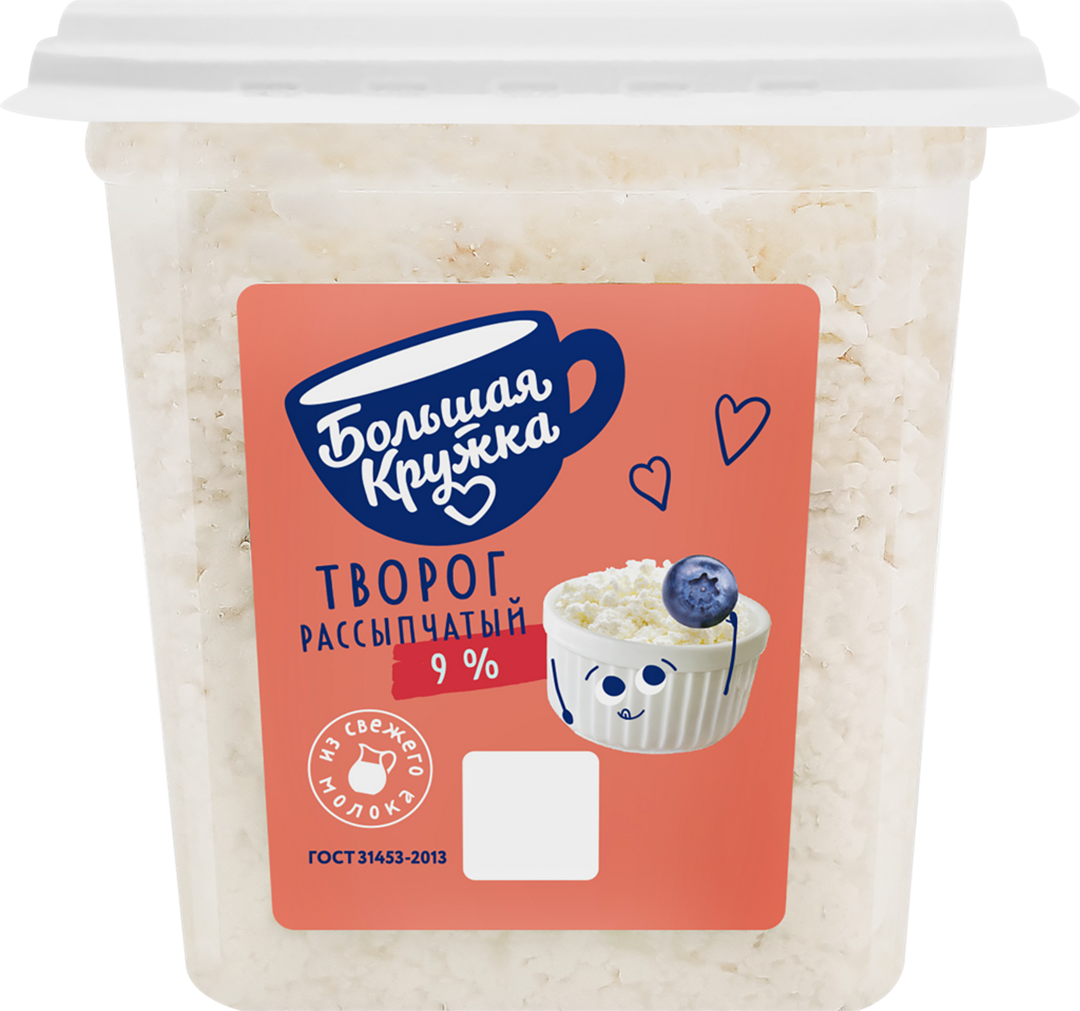 

Творог Большая Кружка 9% 350 г