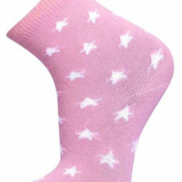 Носки детские АШАН Красная птица розовые со звездами, р.10/12