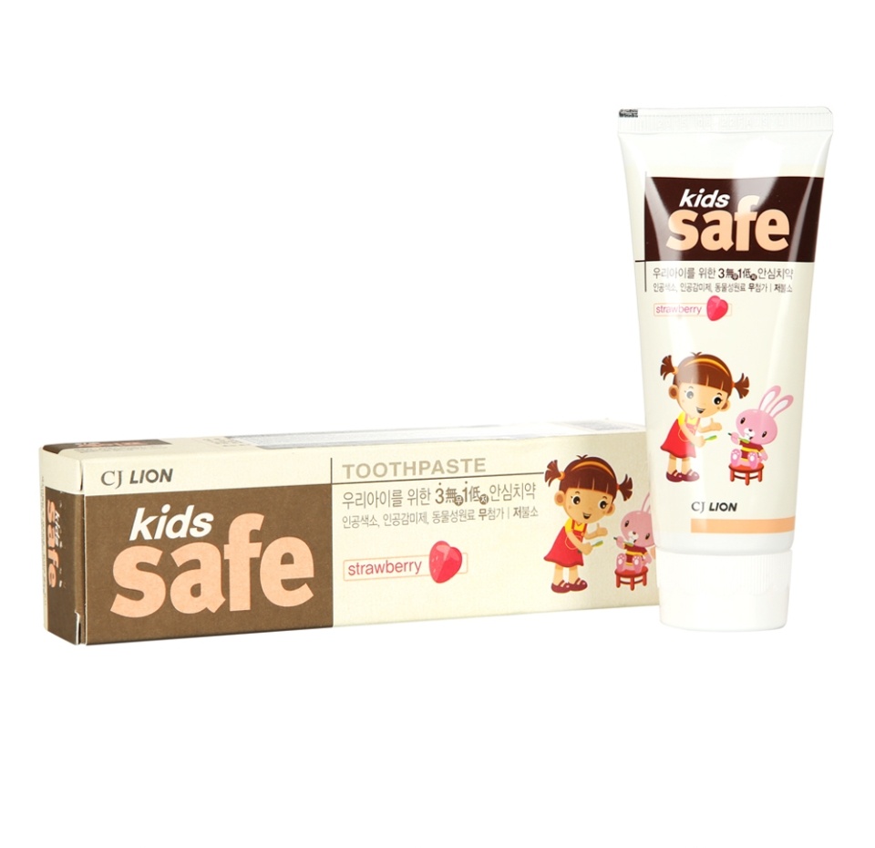 

Зубная паста детская Lion Kids safe со вкусом клубники с 3 до 12 лет 90 г