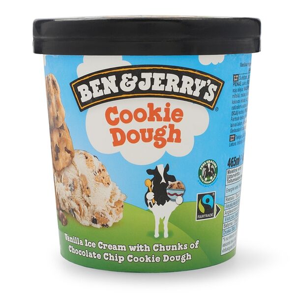 Мороженое Cookie Dough ванильное с кусочками теста печенья с шоколадной крошкой, Ben & Jerry's 406 г