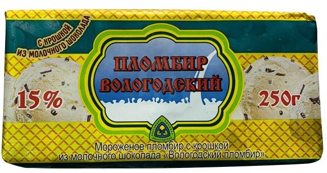 

Мороженое Вологодский пломбир с крошкой из молочного шоколада 15%