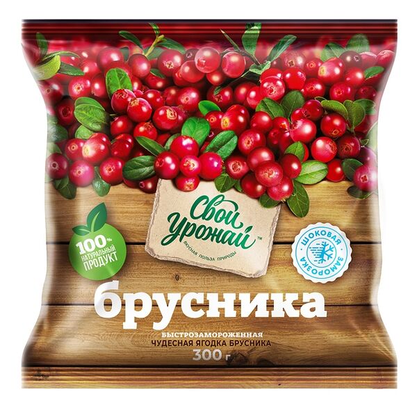 Брусника Свой Урожай замороженная 300 г