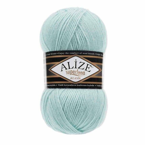 Пряжа ALIZE 'Superlana klasik' (однотонная) 100гр. 280м. (75% акрил, 25%шерсть) ТУ(514 зимнее небо)