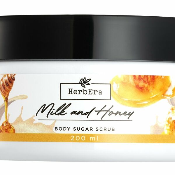 HERBERA Скраб для тела сахарный Молоко и Мед, 200 мл