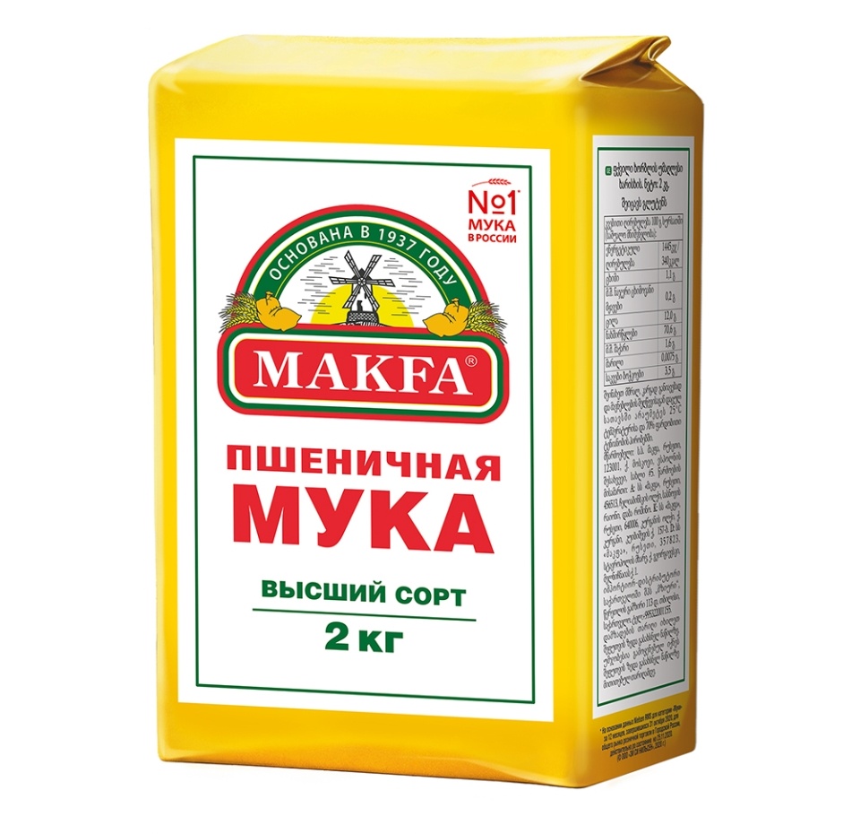 

Мука пшеничная Makfa высший сорт 2 кг