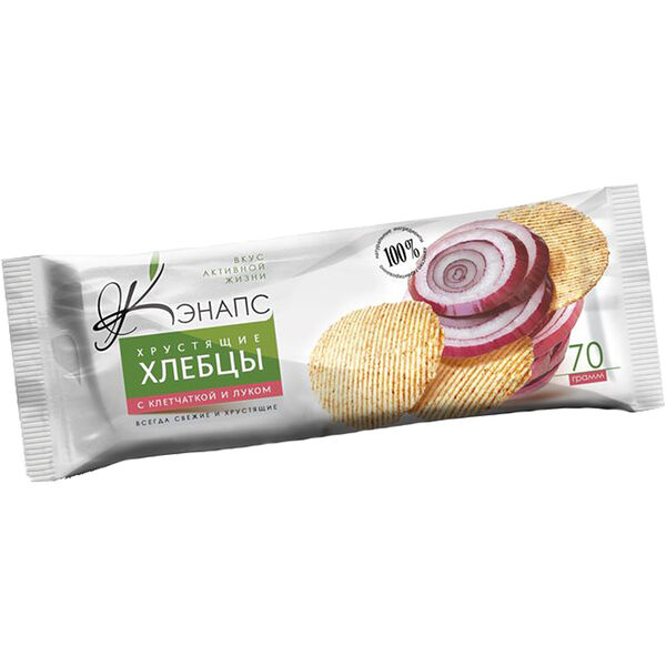 Хруст хлебцы без обжарки с клетчаткой и луком Кэнапс 70 г
